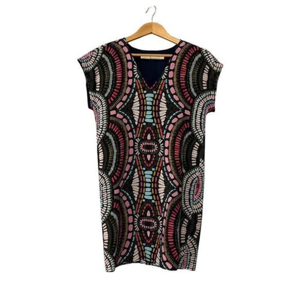 Marie Oliver Silk Multicolor Bohemian Printed Shift Dress XXS, XS